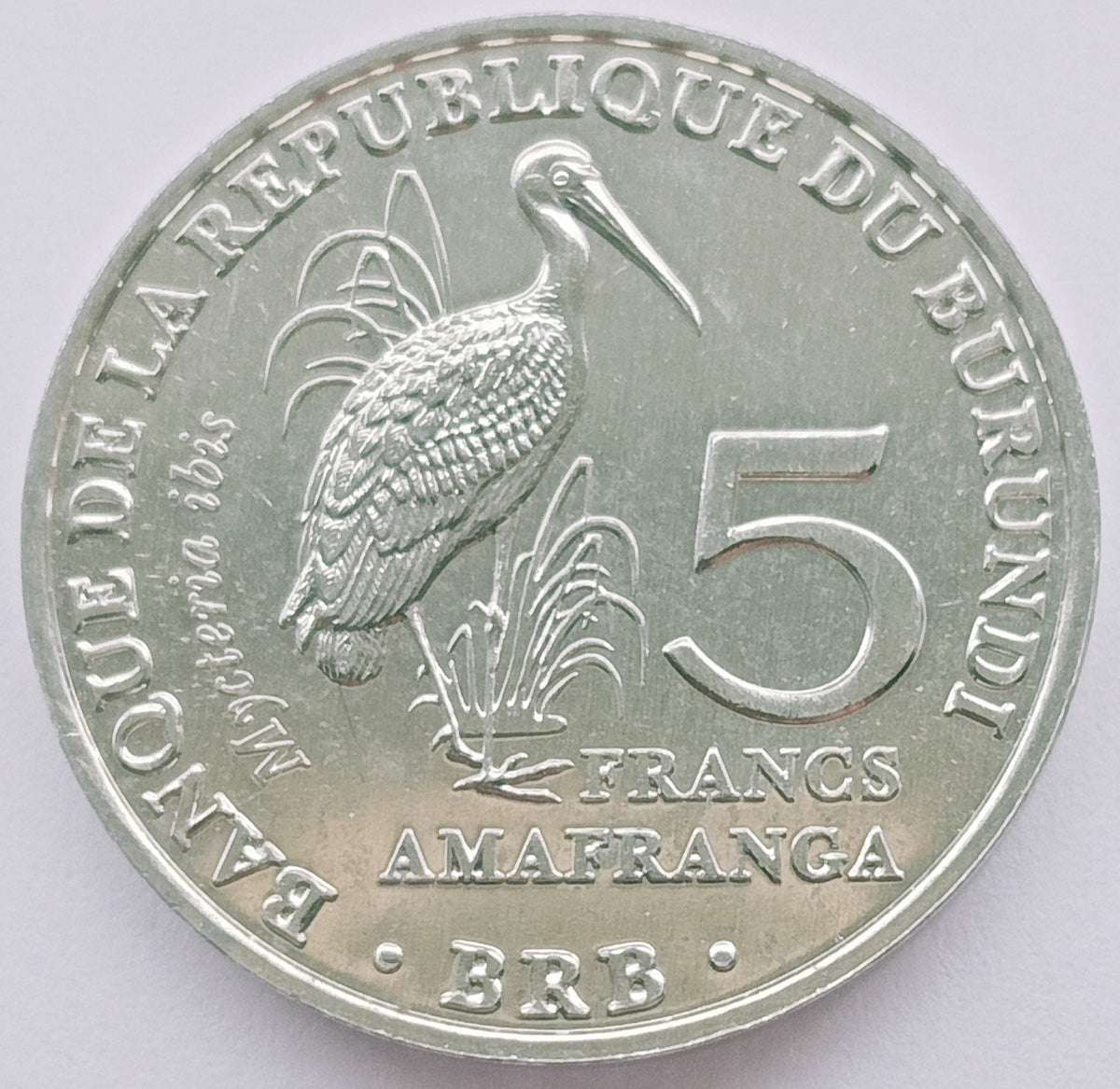 Burundi 5 Franków 2014 Bocian żółtodzioby - Mycteria ibis - Tantale ibis