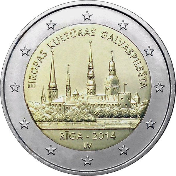Łotwa 2 euro 2014 Ryga - europejska stolica kultury