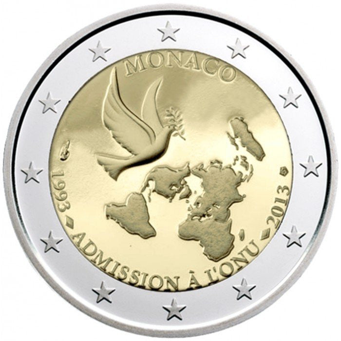 Monako 2 euro 2013 20 rocznica przystąpienia Monako do ONZ