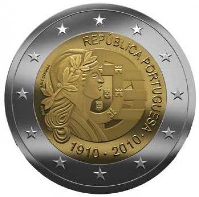 Portugalia 2 euro 2010 100-lecie Republiki Portugalii