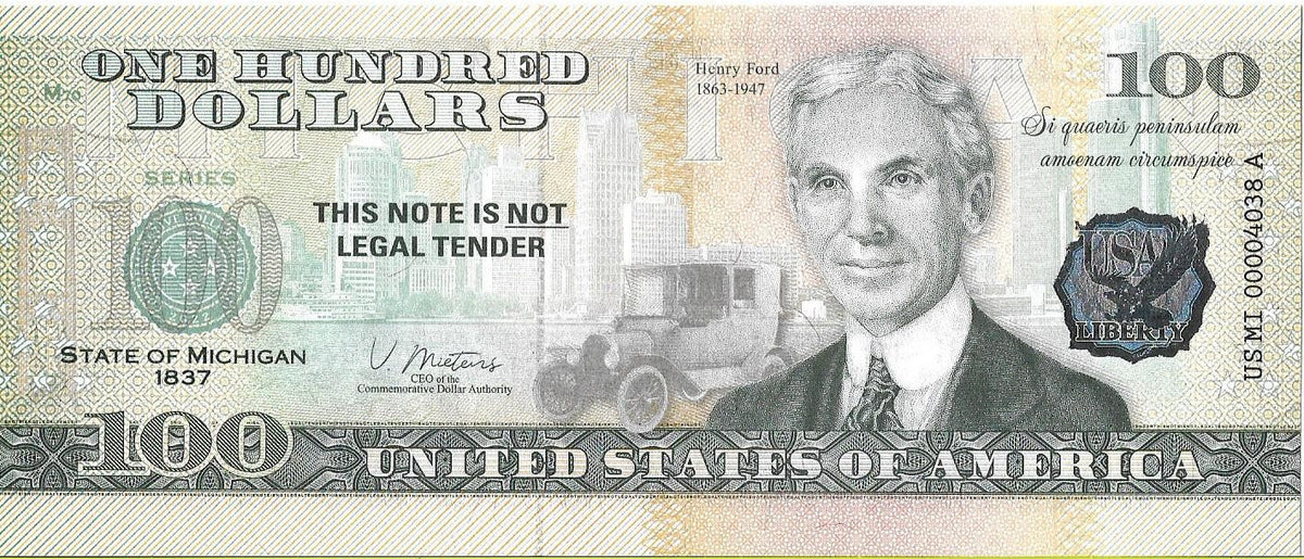 USA 100 Dolarów 2022 Michigan Commemorative Dollar