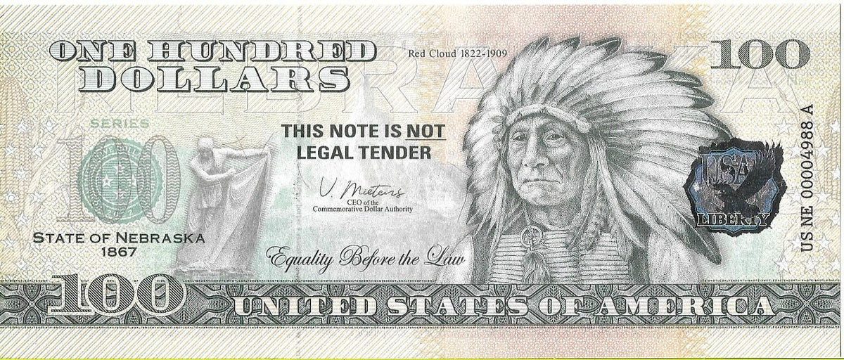 USA 100 Dolarów 2022 Nebraska Commemorative Dollar