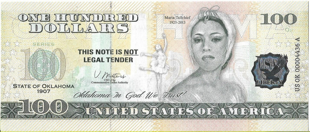 USA 100 Dolarów 2022 Oklahoma Commemorative Dollar