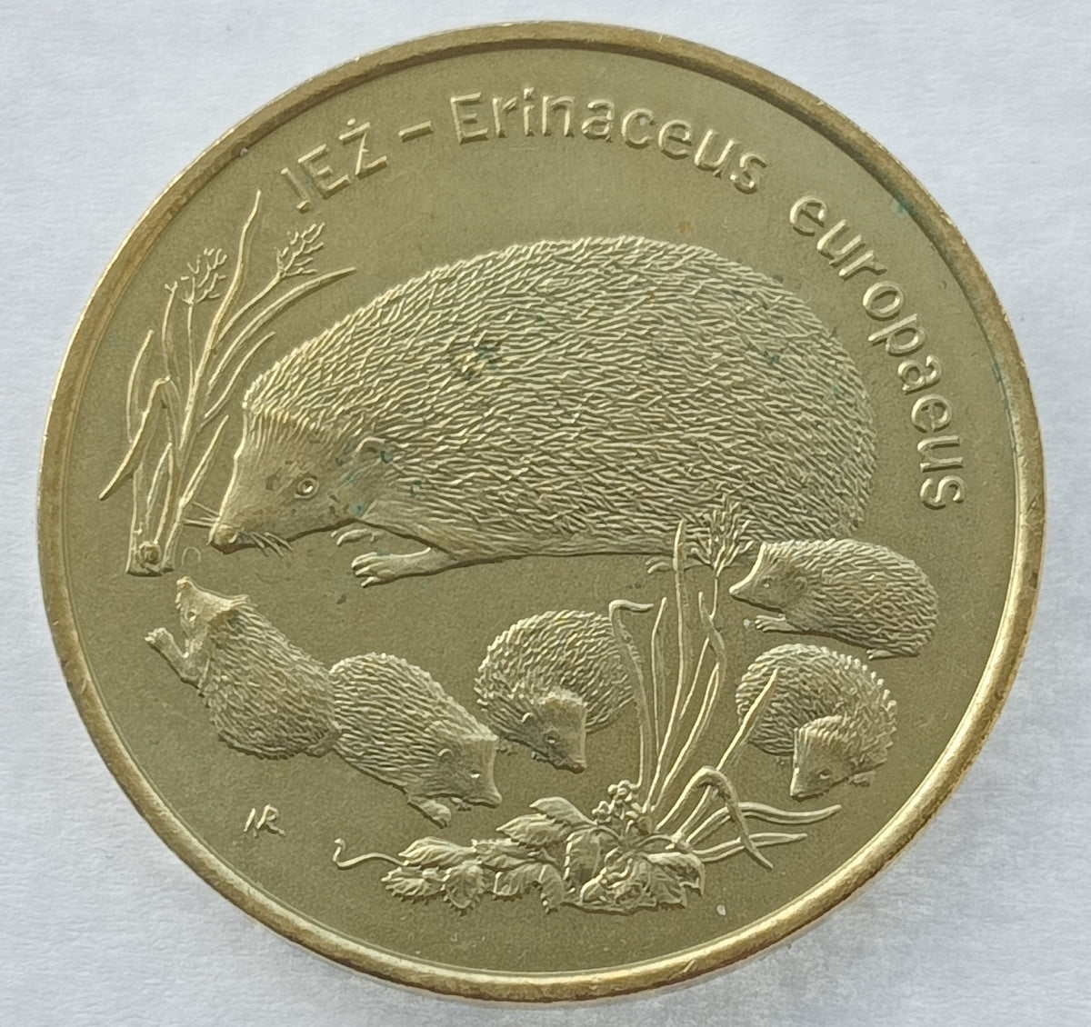 2 zł 1996 - Zwierzęta świata: Jeż (łac. Erinaceus europaeus)