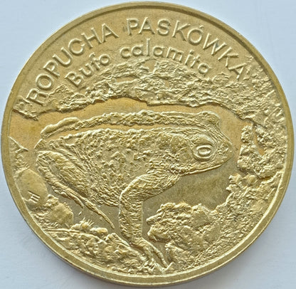 2 zł 1998 - Zwierzęta świata: Ropucha paskówka