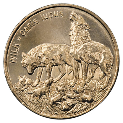 2 zł 1999 - Zwierzęta świata: Wilk (łac. Canis lupus)