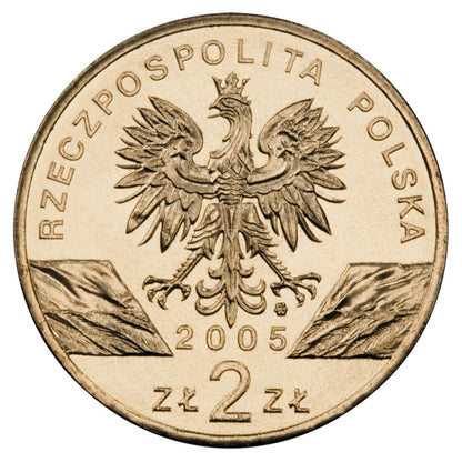 2 zł 2005 - Zwierzęta świata: Puchacz (łac. Bubo bubo)