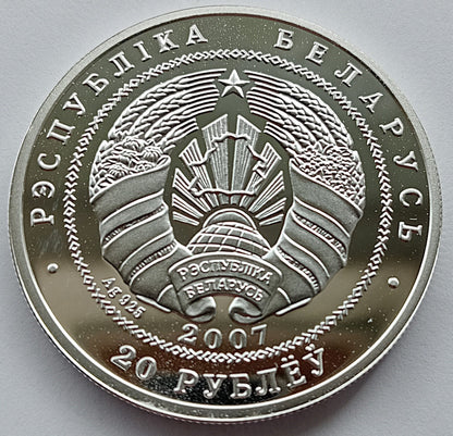 Białoruś 20 Rubli 2007 15-lecie stosunków dyplomatycznych Białorusi i Chin