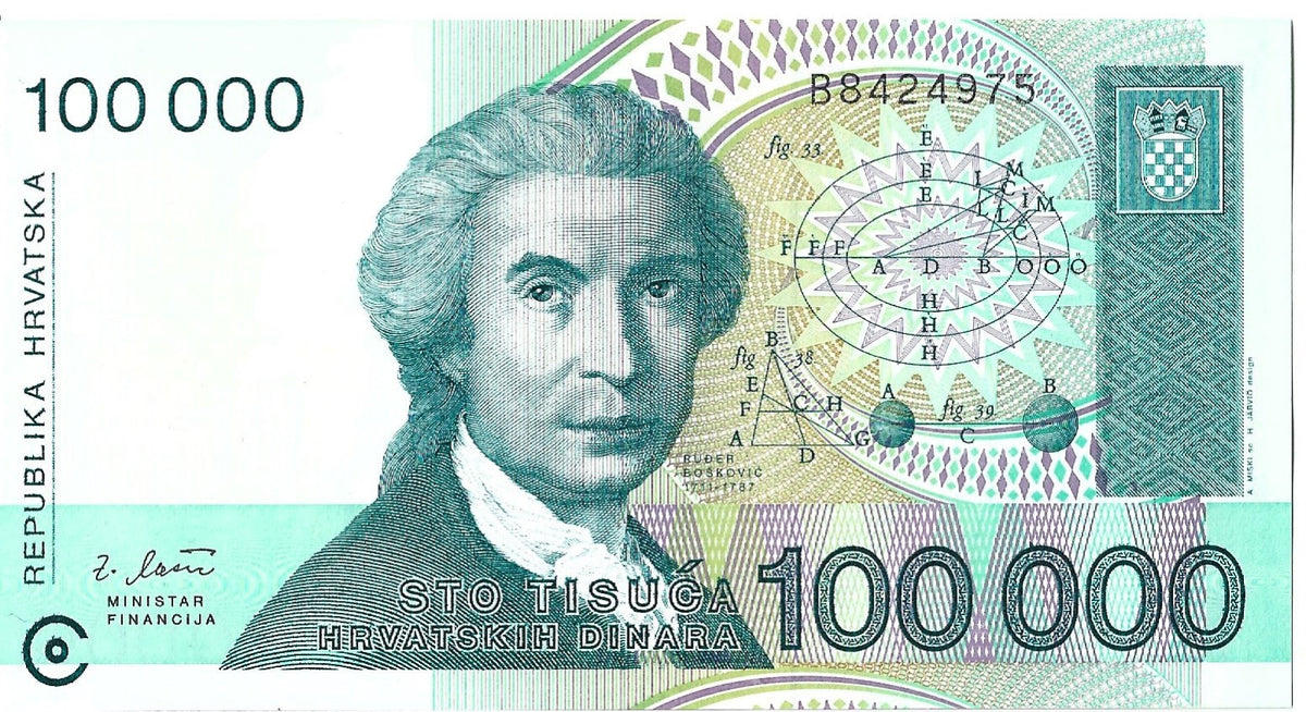 Chorwacja 100 000 Dinar 1993 - UNC