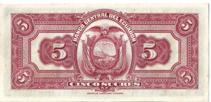 Ekwador 5 Sucre 1938 XF