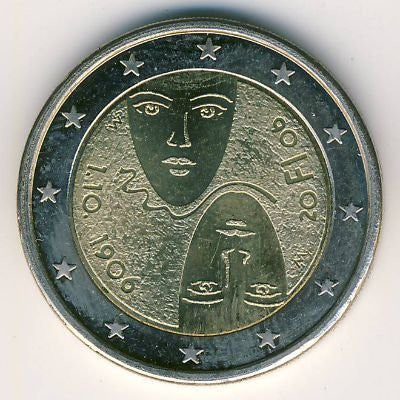 Finlandia 2 euro 2006 100-lecie powszechnych praw wyborczych
