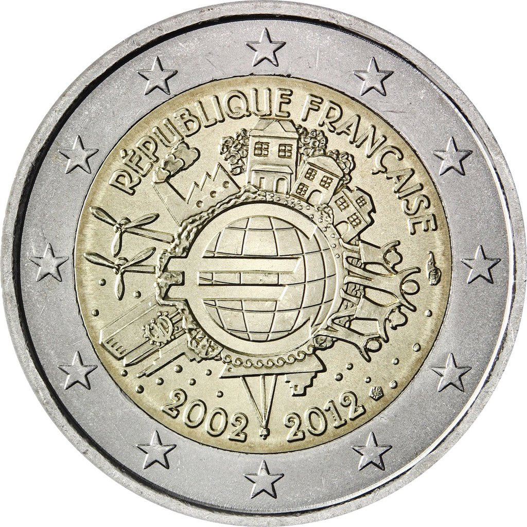 Francja 2 euro 2012 10-lecie banknotów i monet euro (Francja)