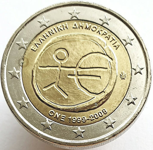Grecja 2 euro 2009 10-lecie wprowadzenia systemu euro (Grecja)