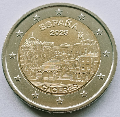 Hiszpania 2 euro 2023 UNESCO - Stare Miasto Cáceres