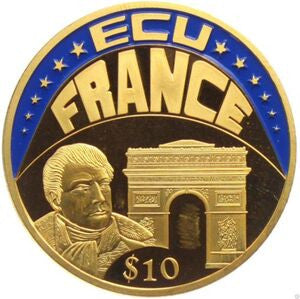 Liberia 10 Dolarów 2002 ECU -  Francja