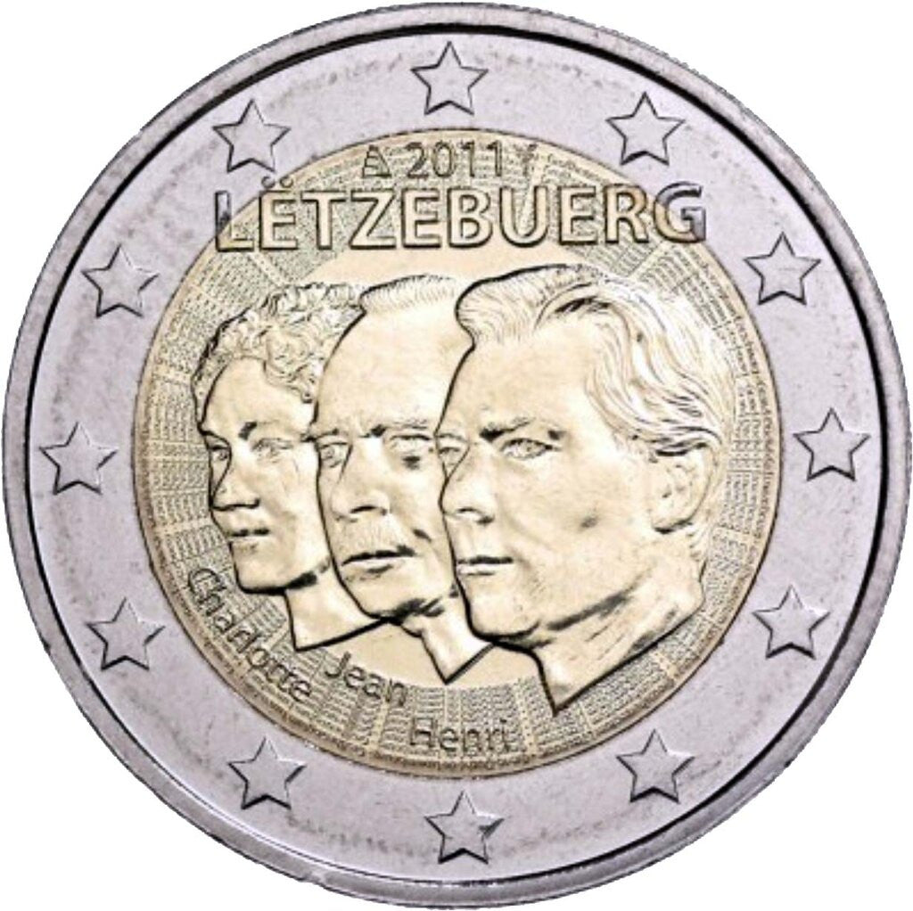 Luksemburg 2 euro 2011 50 rocznica nadania przez Wielką Księżną Szarlottę jej synowi Janowi tytułu oficjalnego reprezentanta