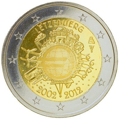 Luksemburg 2 euro 2012 10-lecie banknotów i monet euro (Luksemburg)