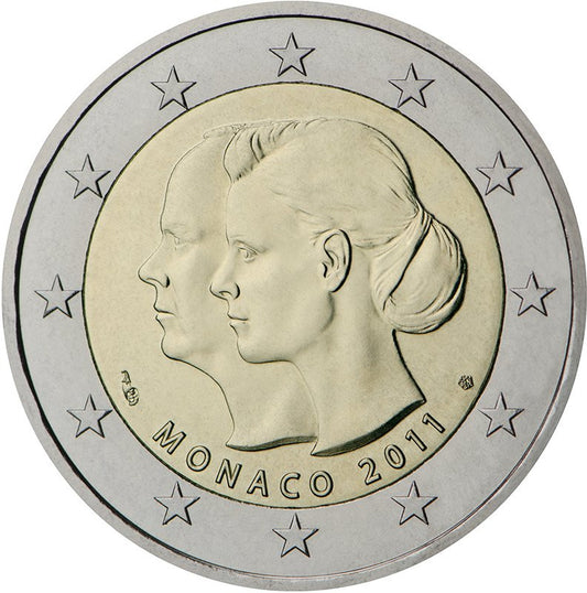 Monako 2 euro 2011 Ślub księcia Alberta i Charlene Wittstock