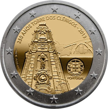 Portugalia 2 euro 2013 250 rocznica ukończenia budowy wieży Torre dos Clérigos