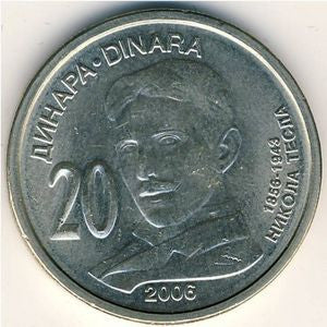 Serbia 20 Dinar 2006 Nikola Tesla