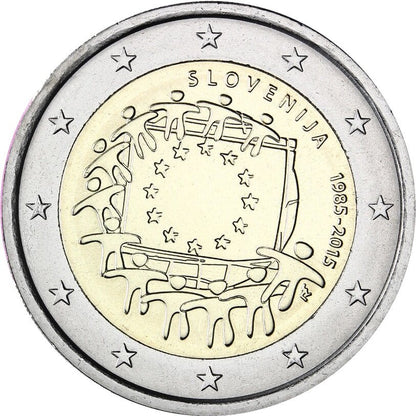 Słowenia 2 euro 2015 30-lecie istnienia flagi europejskiej (Słowenia)
