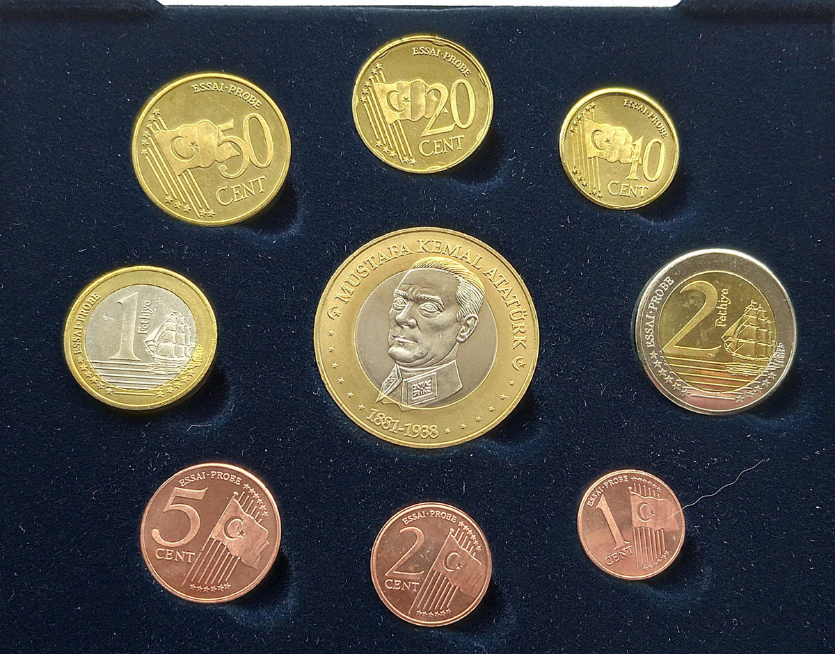 Turcja zestaw euro i eurocent (wzór) 2004