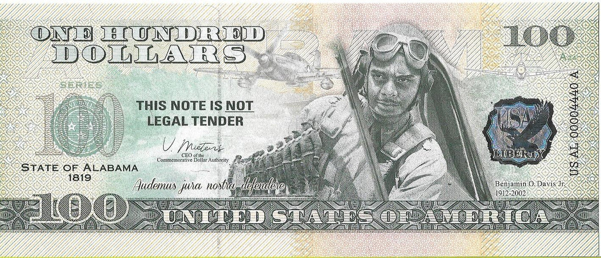 USA 100 Dolarów 2022 Alabama Commemorative Dollar