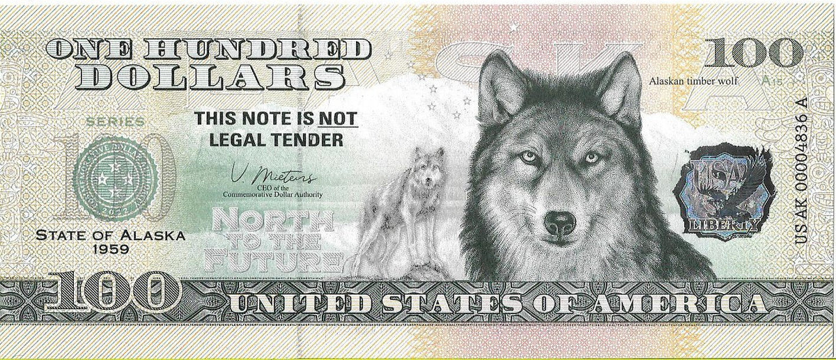 USA 100 Dolarów 2022 Alaska Commemorative Dollar