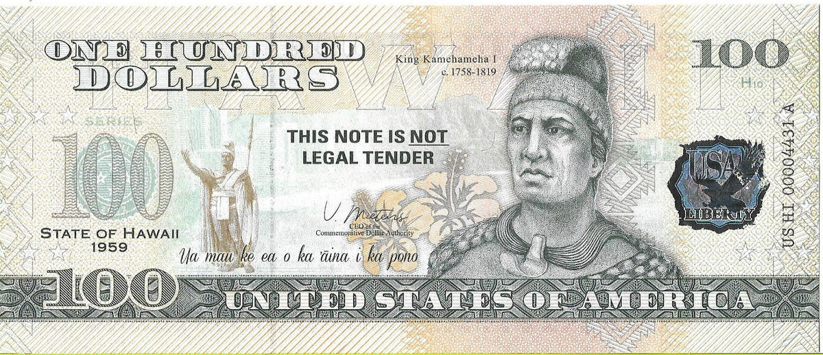 USA 100 Dolarów 2022 Hawaii Commemorative Dollar