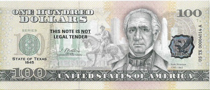 USA 100 Dolarów 2022 Texas Commemorative Dollar