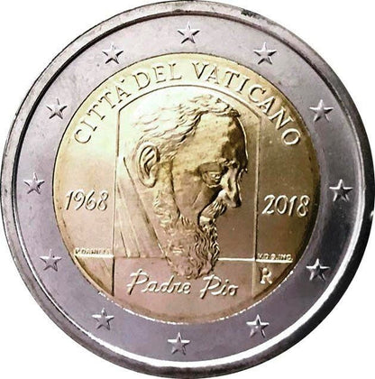 Watykan 2 euro 2018 50 rocznica śmierci ojca Pio