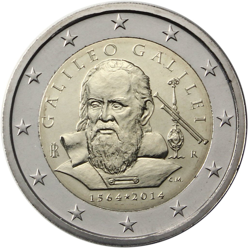 Włochy 2 euro 2014 450 rocznica urodzin Galileusza