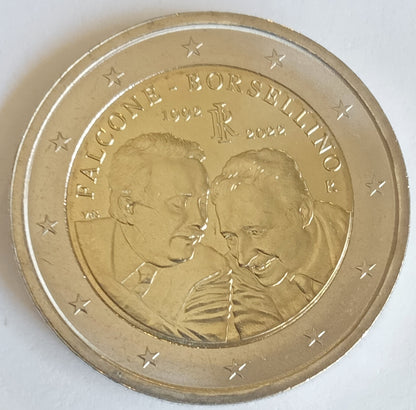 Włochy 2 euro 2022 30. rocznica śmierci sędziów Giovanniego Falcone'a i Paolo Borsellino