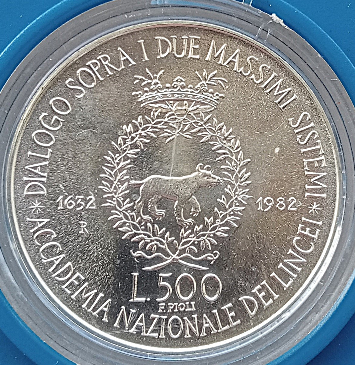 Włochy 500 Lirów 1982 350. rocznica śmierci Galileusza