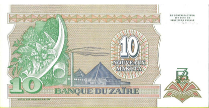 Zair 10 Makuta 1993 - UNC