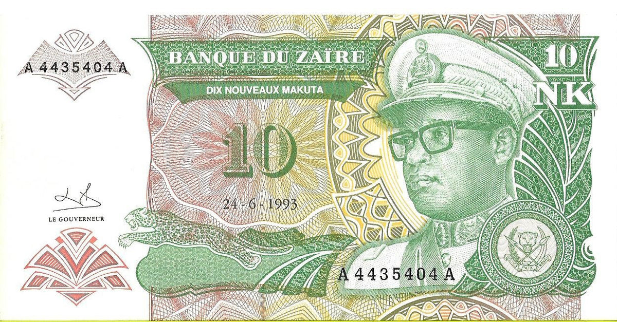 Zair 10 Makuta 1993 - UNC